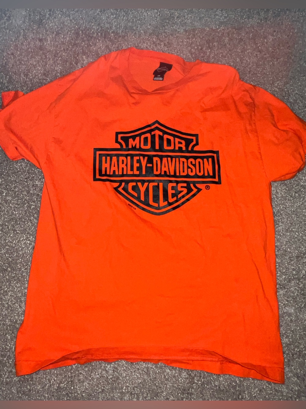 Harley-Davidson Bright Orange Tee with Black Logo